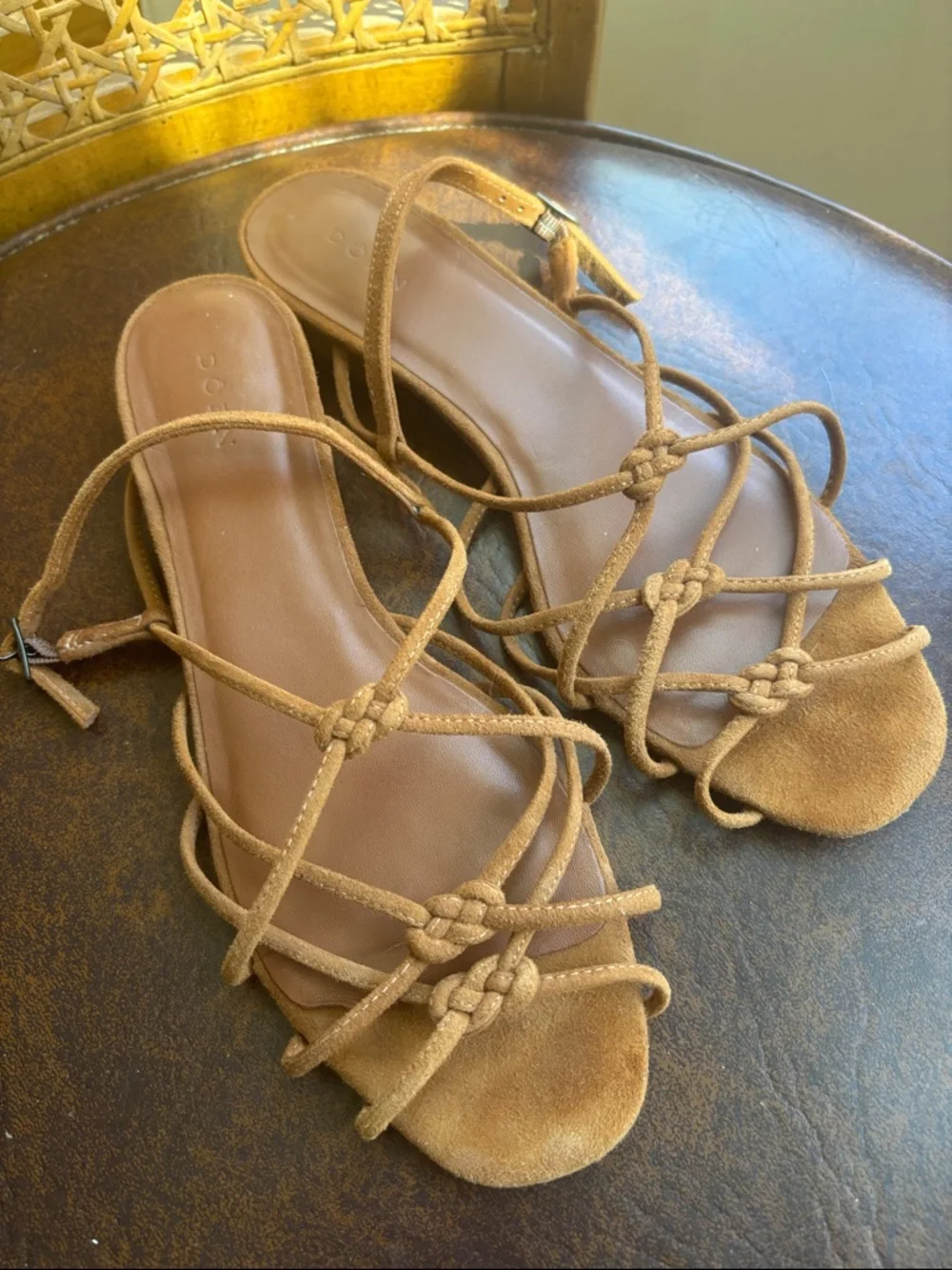 Dôen Knotted Corsica Suede Strappy Heeled Sandals - Picture 8 of 11
